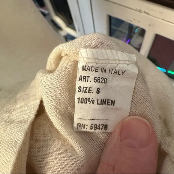 Alessia Bacini Made in Italy Linen Mini Neutral Dress Lightweight Breathable Air - Picture 4 of 8